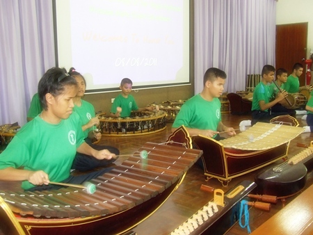 Blind students perform a musical concert for sailors from the USS George Washington.